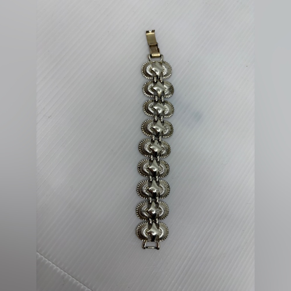 Vintage Coro Pegasus Bracelet Silver Tone Southwest Concho